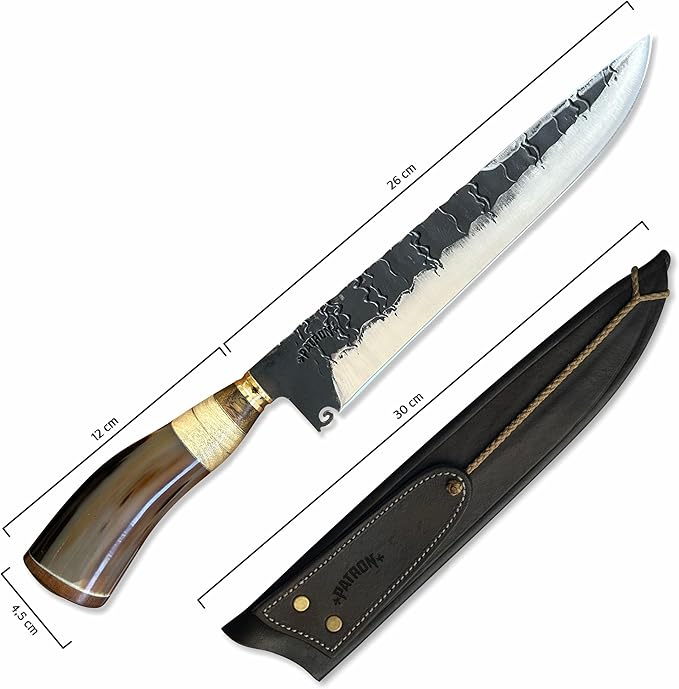 Faca de Churrasco Artesanal 10 Pol. Aço Inox 2mm 3