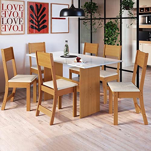 Conjunto Sala de Jantar com 1 Mesa e 6 Cadeiras Viena 2
