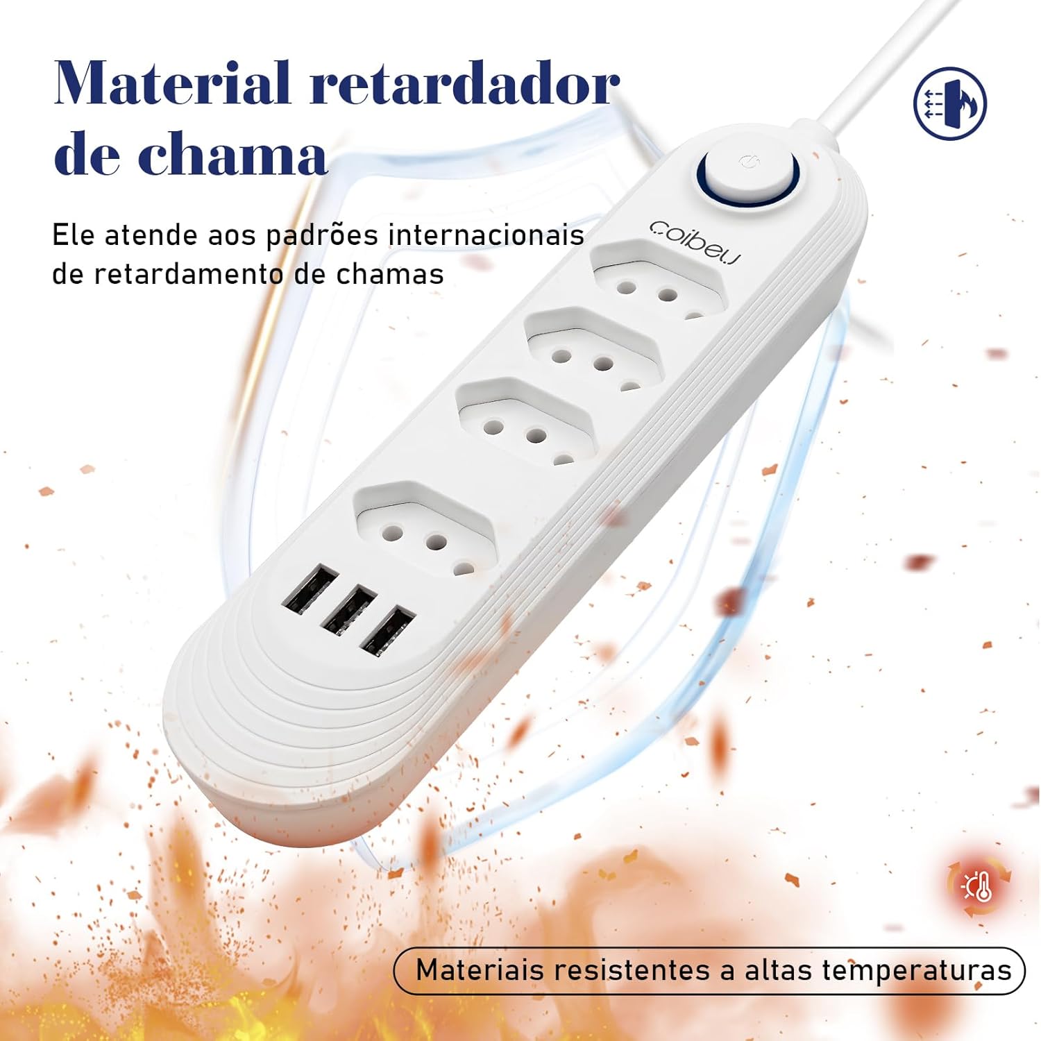 Extensão de Energia 4 Tomadas Fixas + 3 Móveis 4