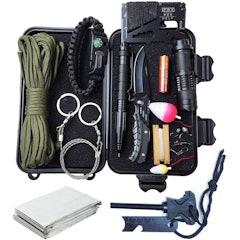 Kit de Sobrevivência Estojo Pesca Acampamento Fogo