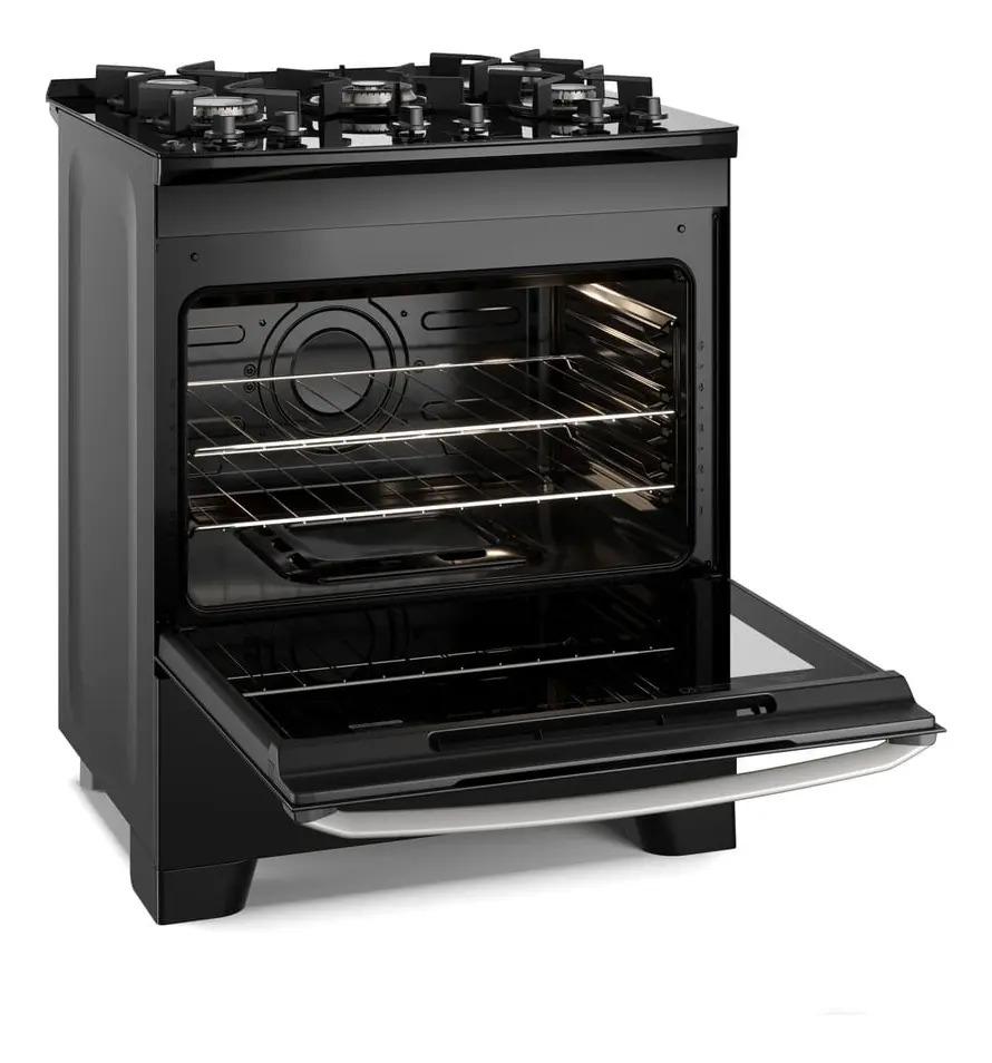 Fogão 5 Bocas Electrolux Preto Efficient Mesa de Vidro PerfectCook e Grades de Ferro 3