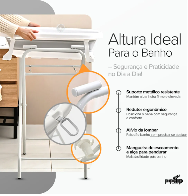 Kit Banheira Dobrável Modelo 3 em 1 4