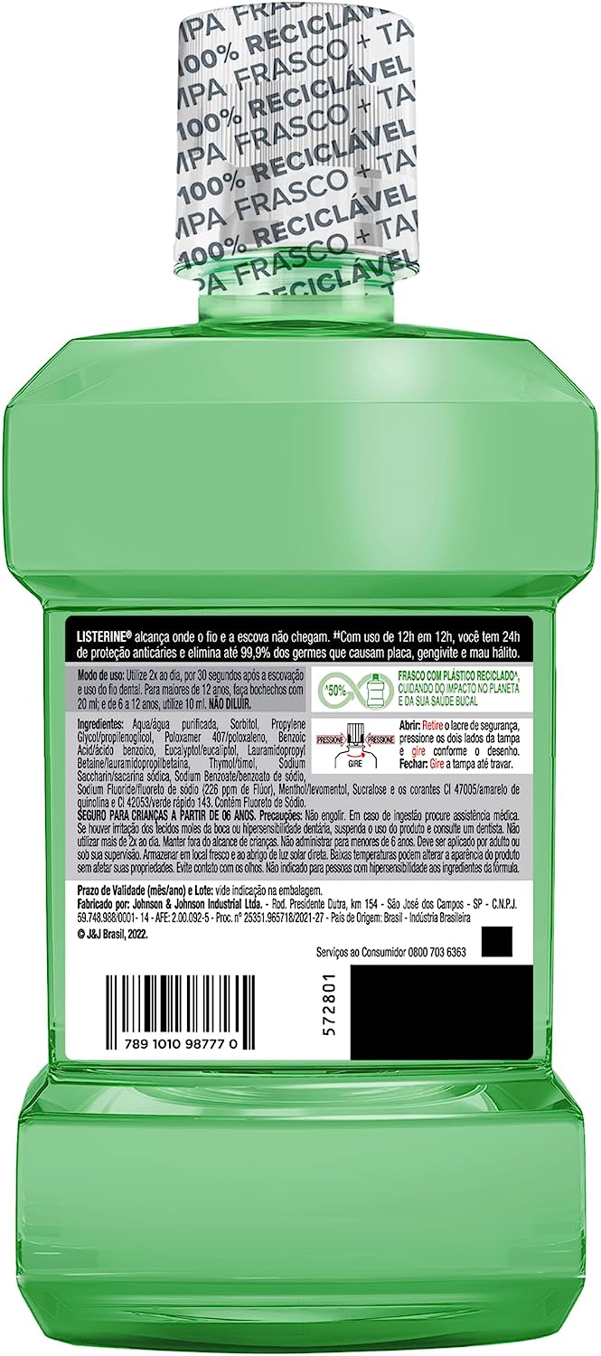 Listerine Anticáries Refrescância Suave Sem Álcool 2