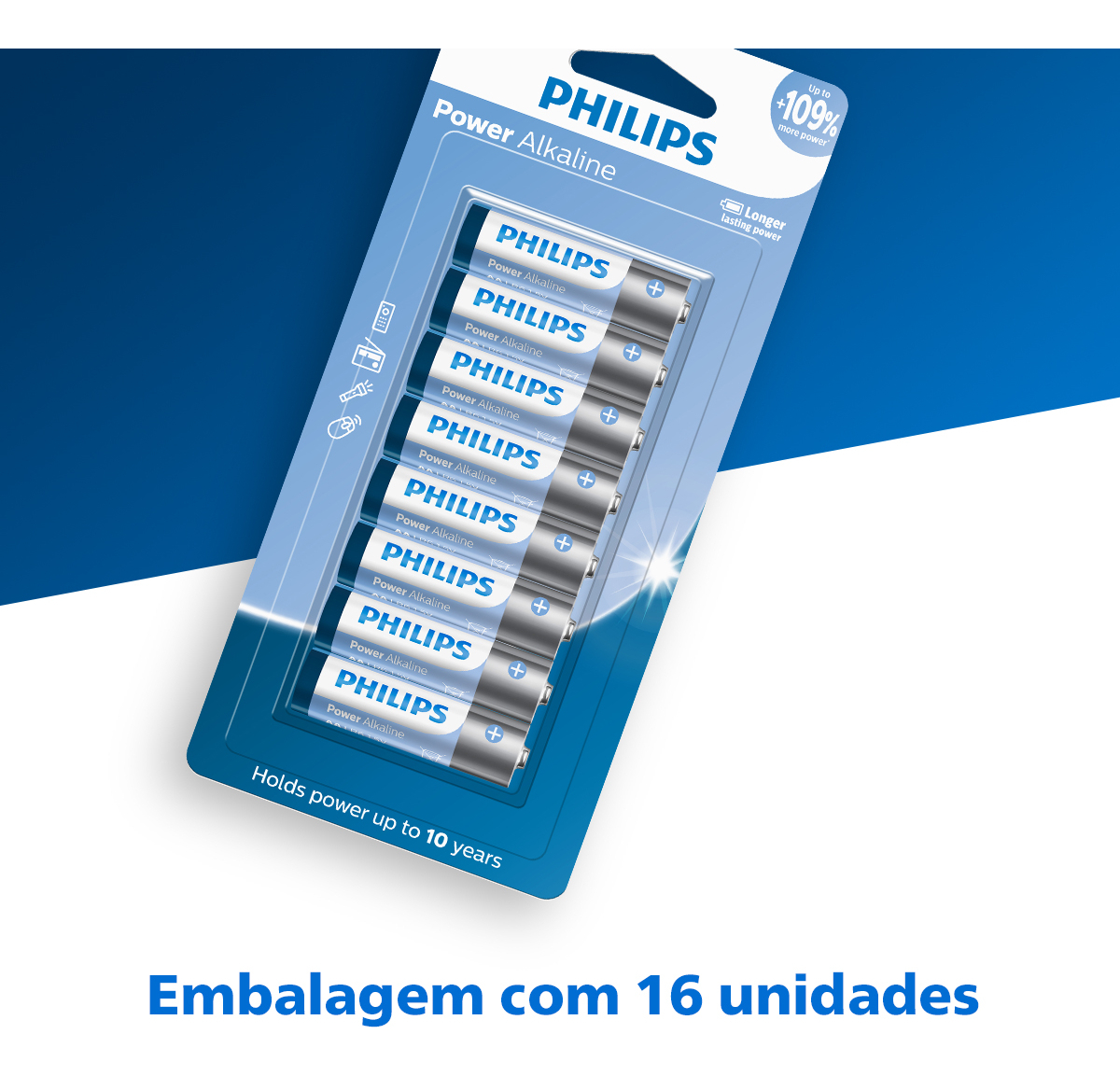 Power Alkaline Bateria Philips 2
