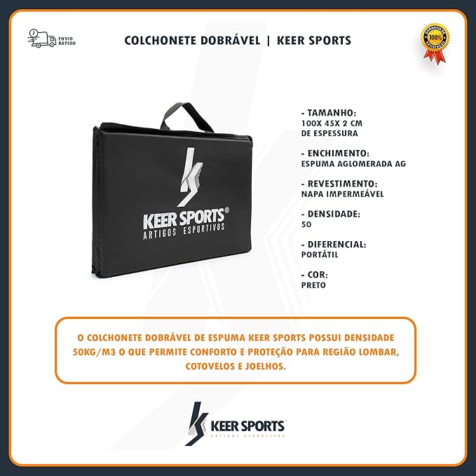 Colchonete Dobrável Profissional de Espuma D50 Portátil KeerSports 5