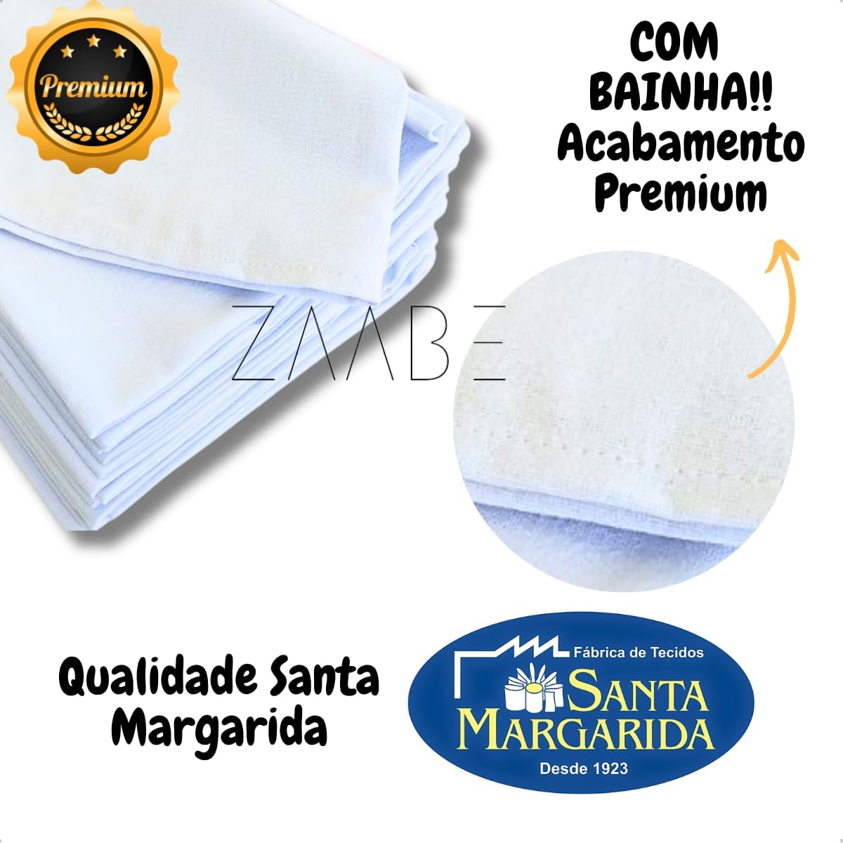 Kit 15 Panos Prato Branco Liso Santa Margarida SM08 4