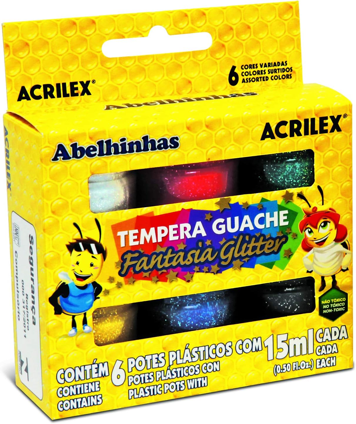 Tinta Tempera Guache Fantasia Glitter 1