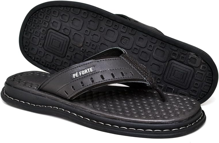 Chinelo Masculino Anatômico Ortopédico Antistress em Couro 2