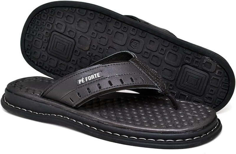 Chinelo Masculino Anatômico Ortopédico Antistress em Couro 2