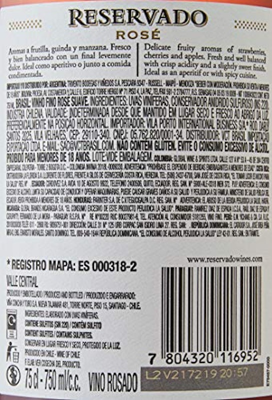 Vinho Chileno Reservado Rosé 4