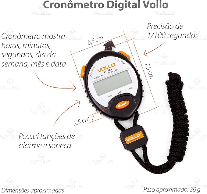 Cronômetro Digital Profissional Vollo 4