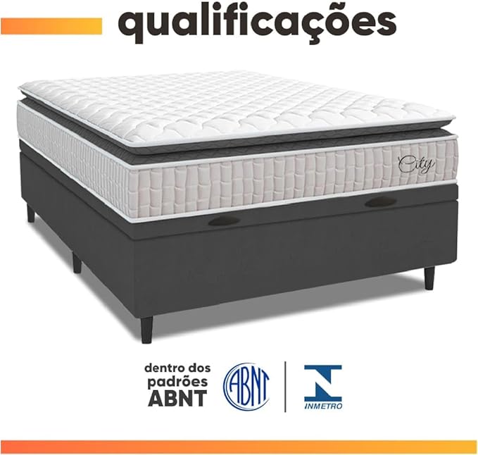 Cama Box Baú Colchão Casal Molas Ensacadas City 5