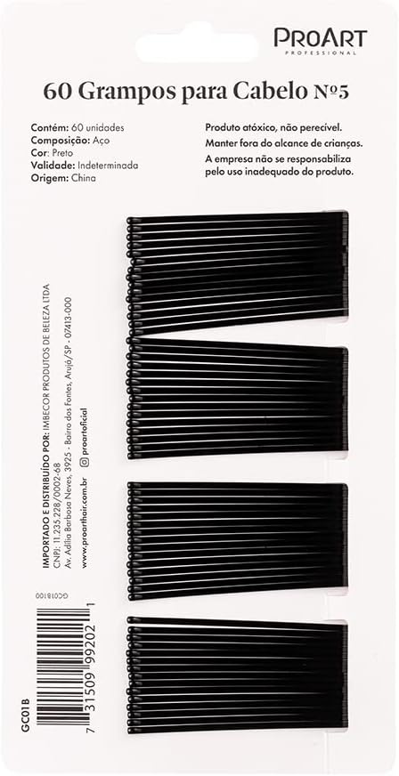 Grampo de Cabelo Preto N5 60 un 2