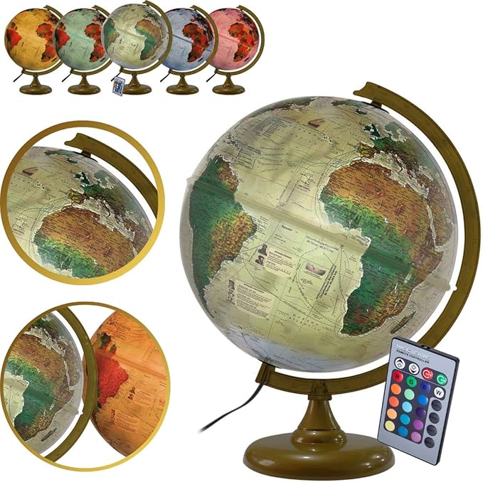Globo Terrestre Histórico Iluminado 1