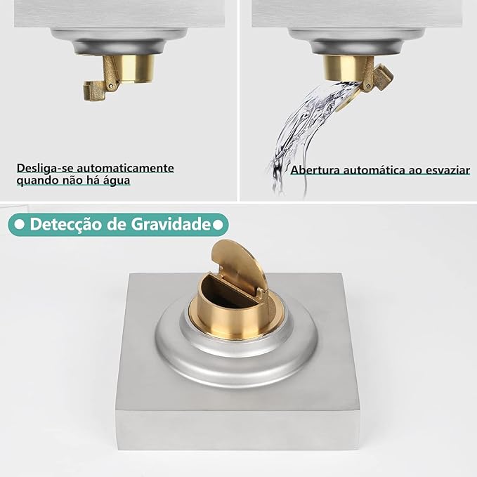 Ralo Quadrado de Aço Inoxidável para Banheiro 3