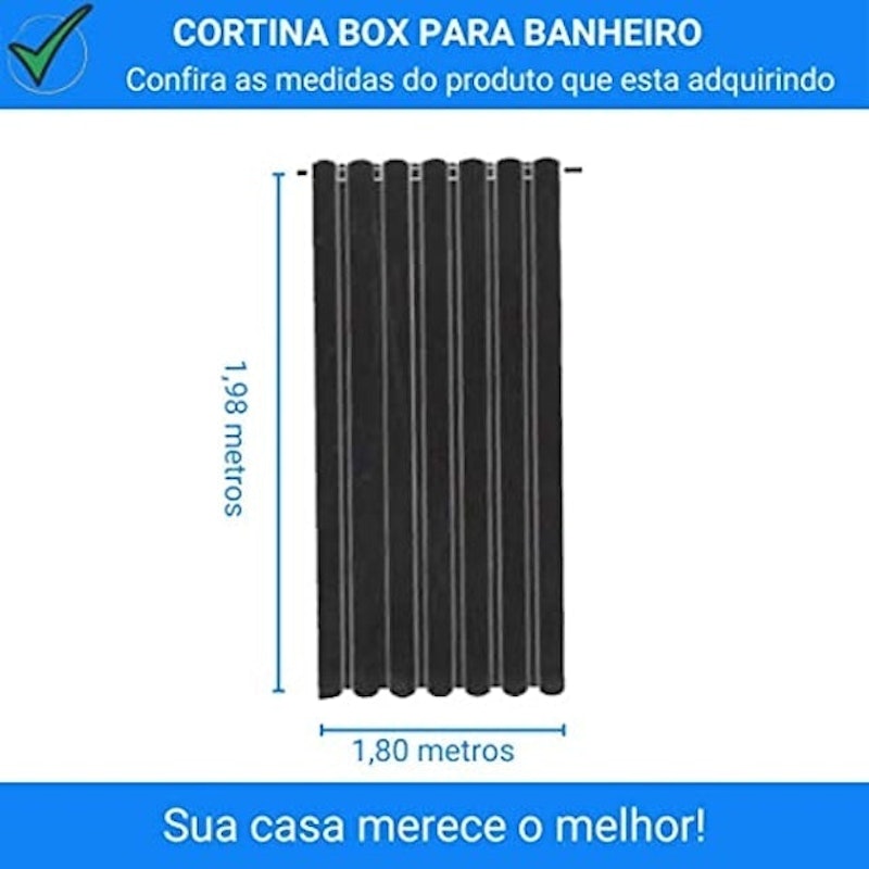Cortina para Box Poliéster Cactos 2