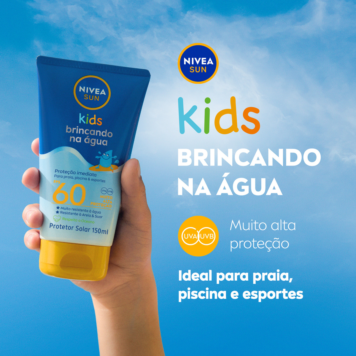 Protetor Solar Brincando na Água FPS 60 Nivea Sun 2