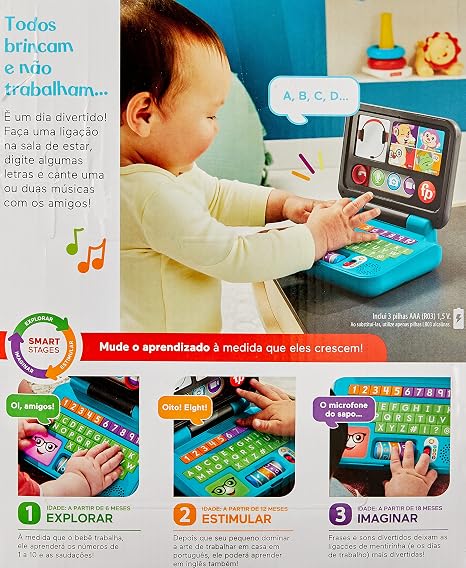 Laptop de Aprendizagem Aprender e Brincar Brinquedo para Bebês 4