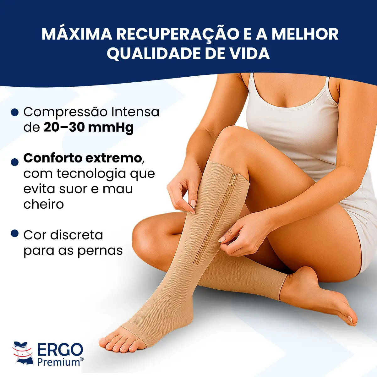 Meias de Compressão para Gestantes Meia Zip Compress 4
