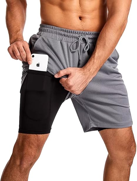 Short Masculino Academia 2 em 1 Bermuda Dry Fit 1