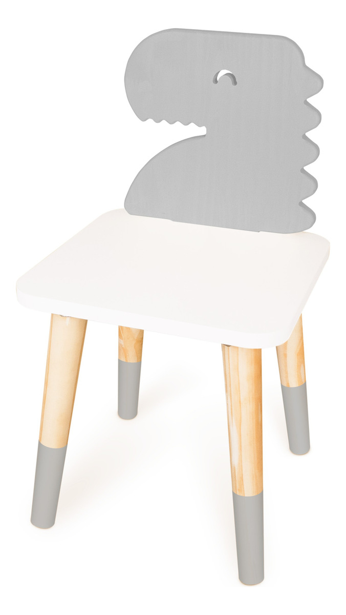 Kit Educativo Mesa e 2 Cadeiras Infantil Dinossauro - Cinza - P (de 3 a 7 anos) 4