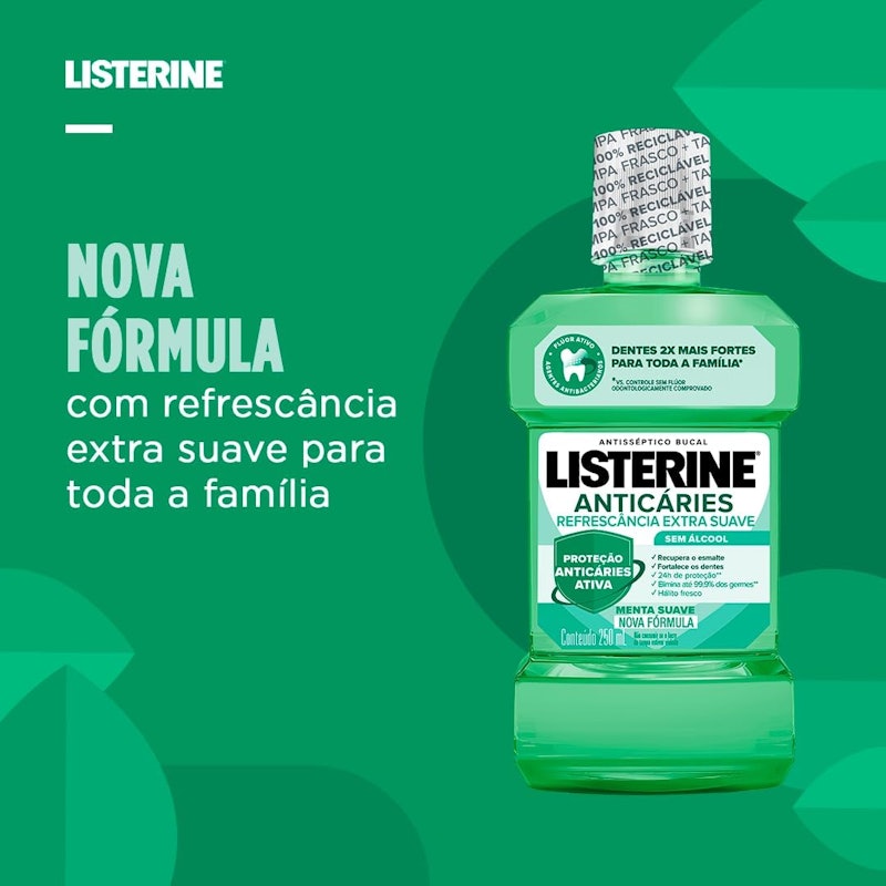 Listerine Anticáries Refrescância Suave Sem Álcool 4