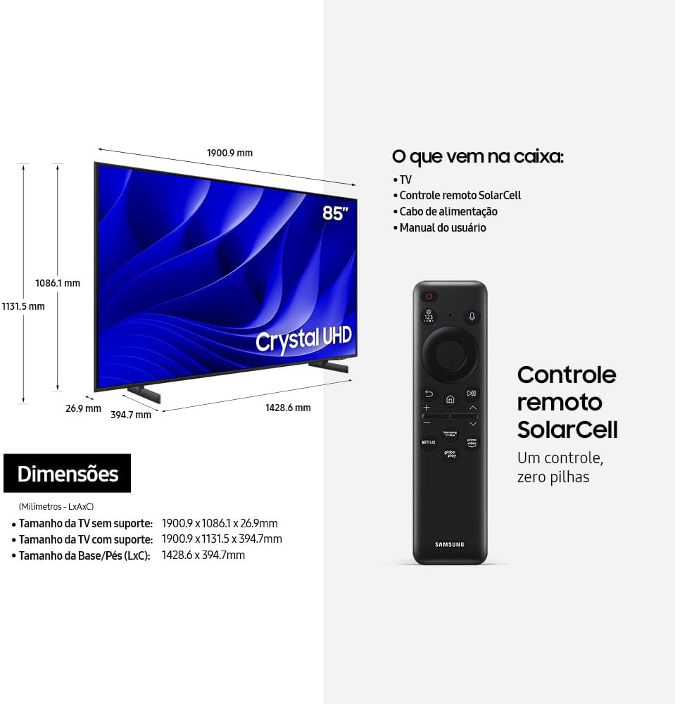 Smart Big TV 85" Crystal UHD 4K 85DU8000 3