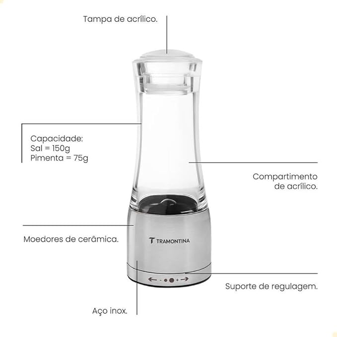 Moedor Tramontina Realce para Sal ou Pimenta 3