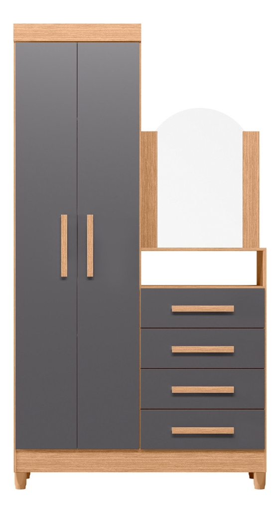 Guarda-Roupa com Cômoda 2 Portas e 4 Gavetas Capri 2