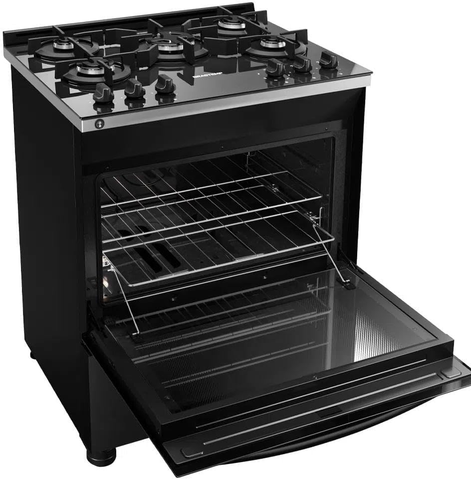 Fogão Brastemp 5 Bocas Preto com Mesa de Vidro 3