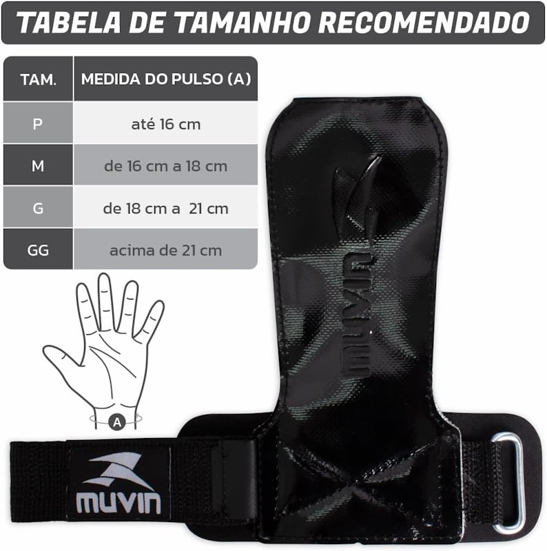 Luva Hand Grip para Crossfit Power 4