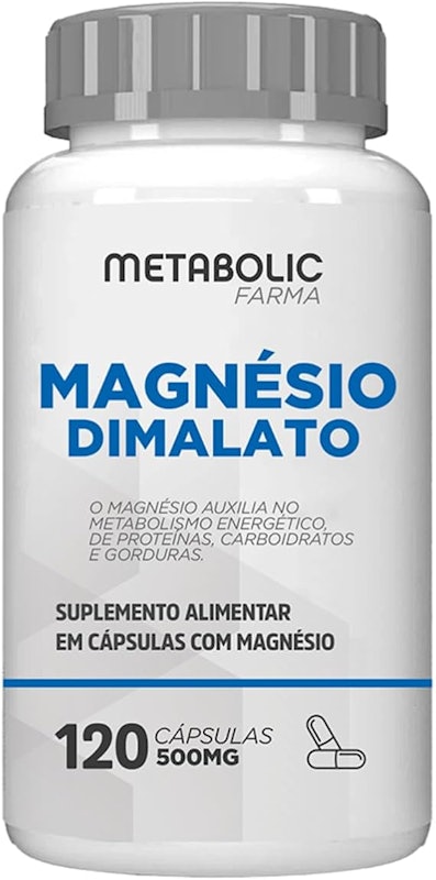 Magnésio Dimalato 500 mg 120 Cápsulas Metabolic Farma 1