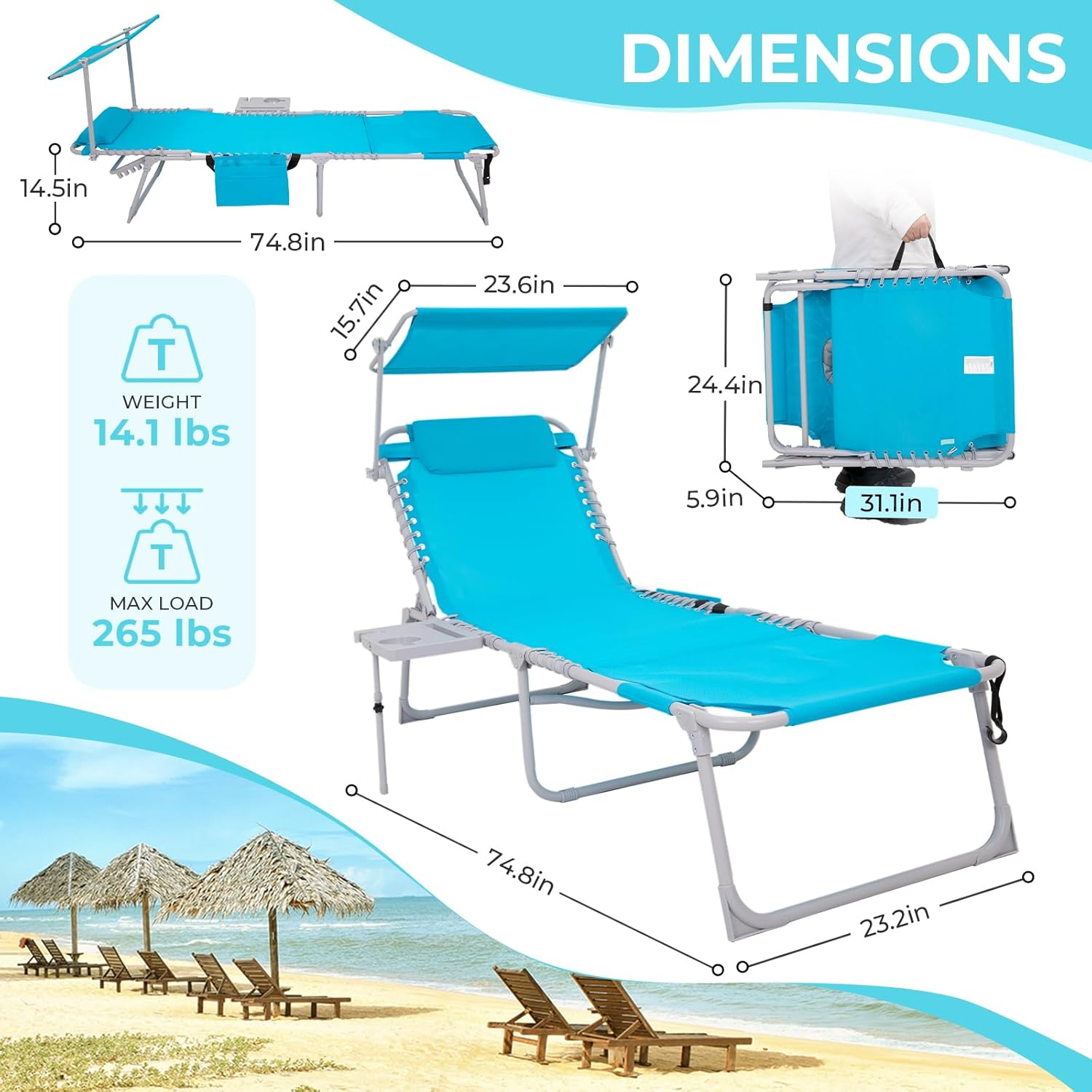 Espreguiçadeira Dobrável para Piscina 2