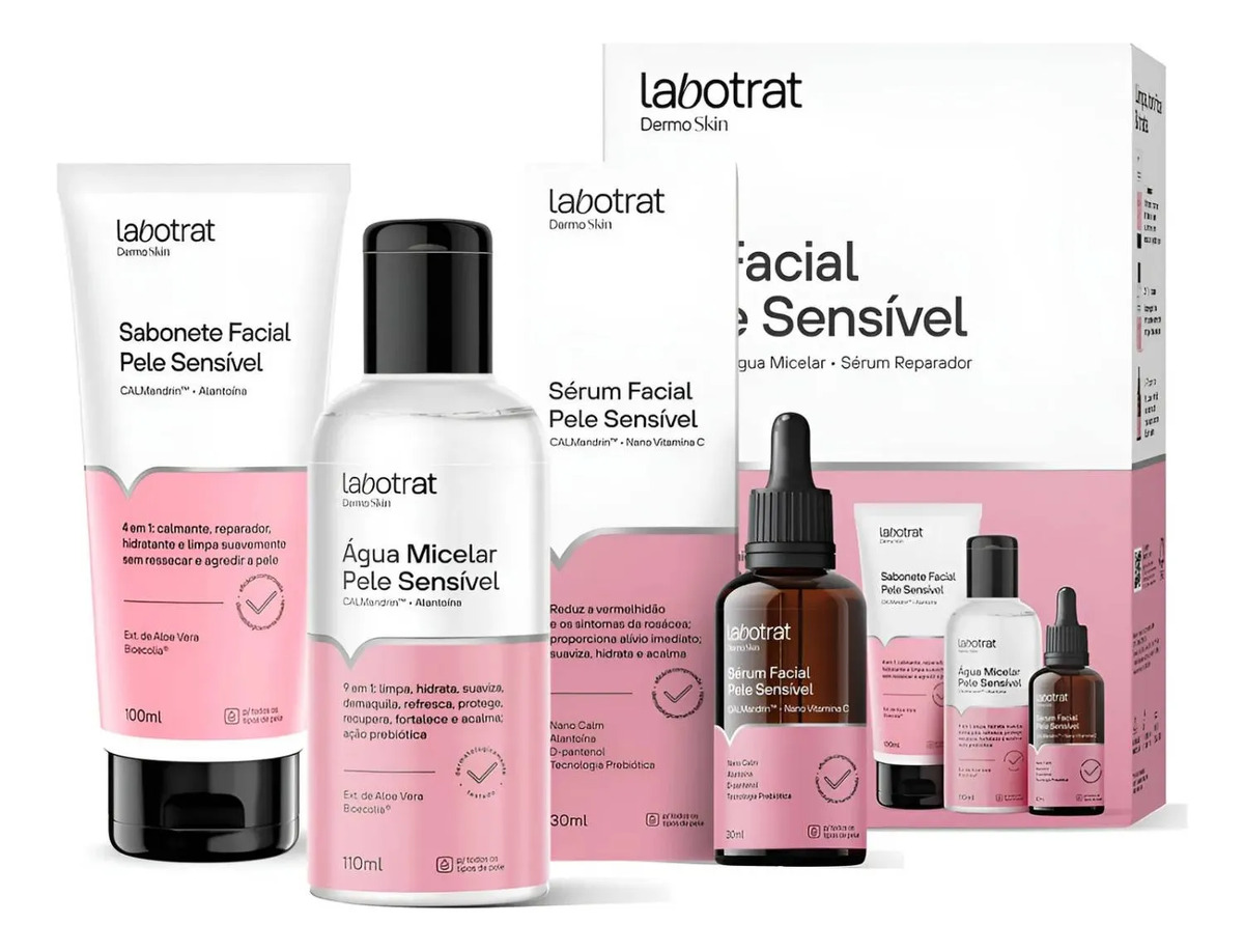 Kit Facial Pele Sensível Dermo Skin c/ 3 Itens Labotrat 1
