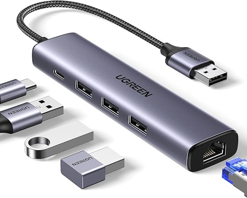 Hub Adaptador USB 3.0 Ugreen 5 em 1 com Porta Rj45 Ethernet 1