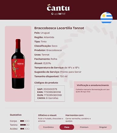 Vinho Braccobosca Lacertilia Tannat 2018 2