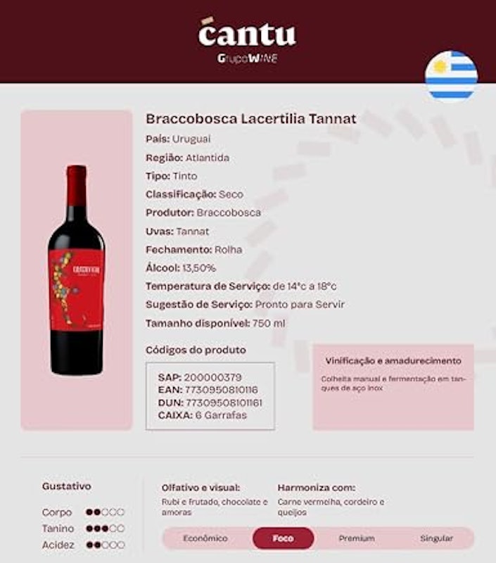Vinho Braccobosca Lacertilia Tannat 2018 2