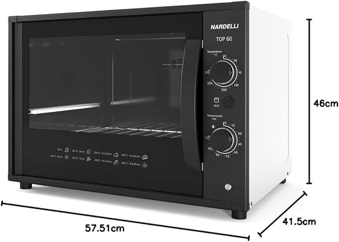 Forno Nardelli Elétrico Bancada Top 60 Black 4