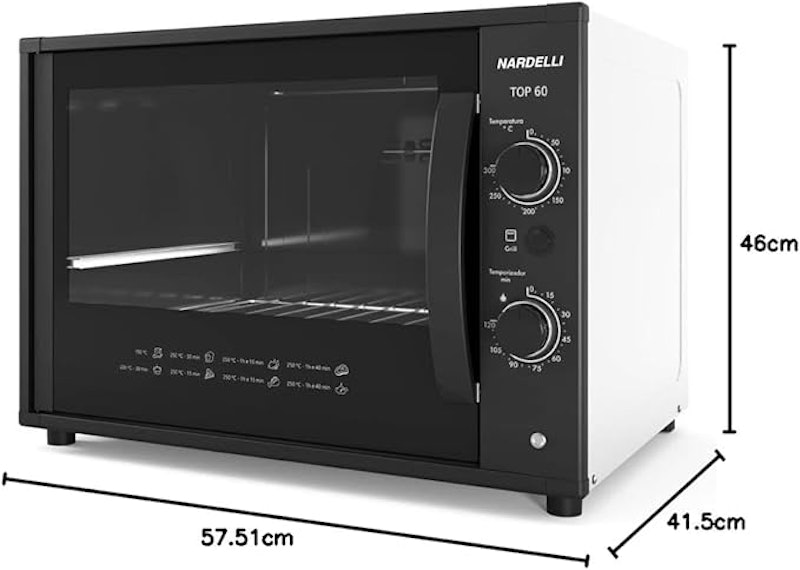 Forno Nardelli Elétrico Bancada Top 60 Black 4