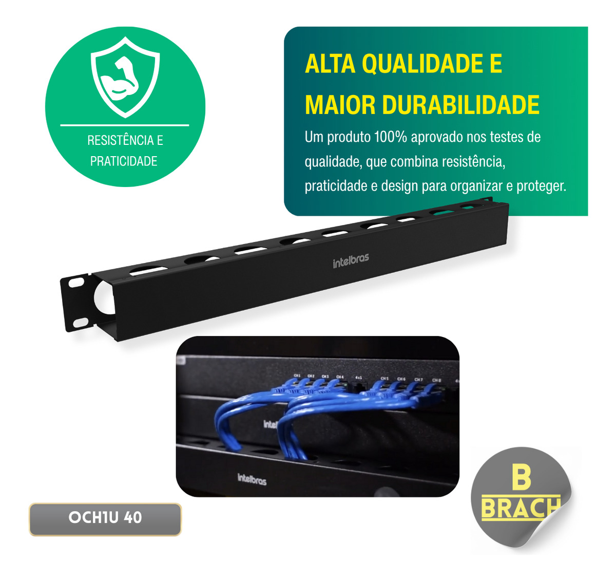 Organizador de Cabos 1U 40 mm Intelbras 3