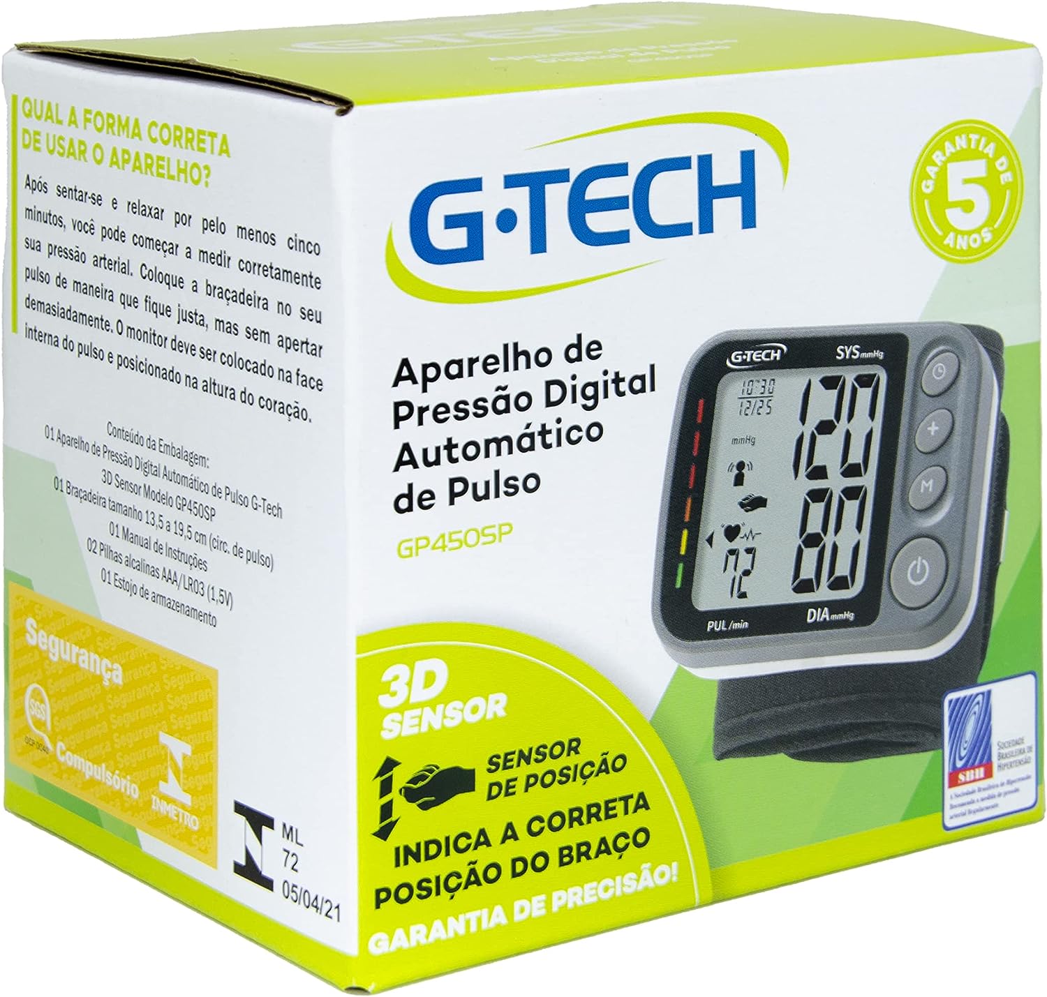 Aparelho de Pressão Digital Automático de Pulso G-TECH GP450SP 2