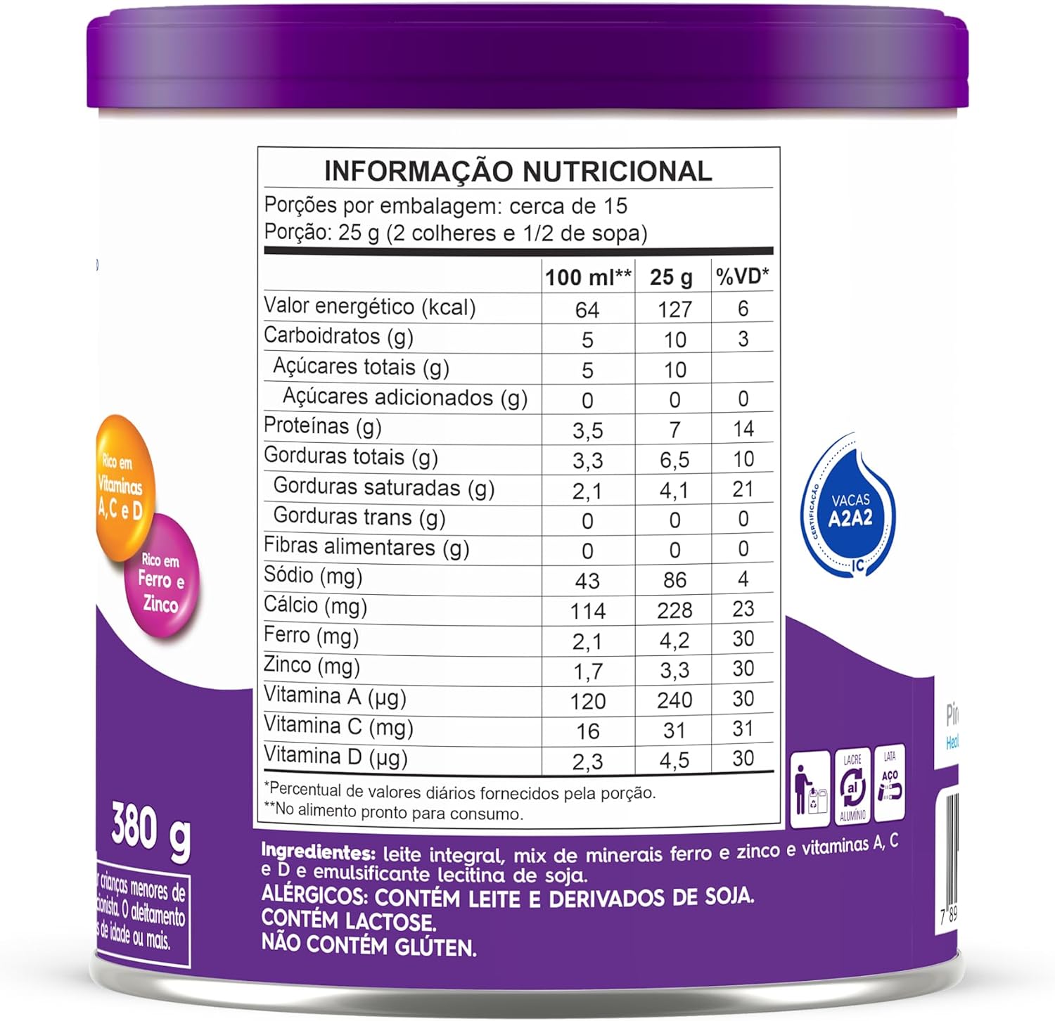 Leite em Pó Integral Instantâneo Piracanjuba A2 2