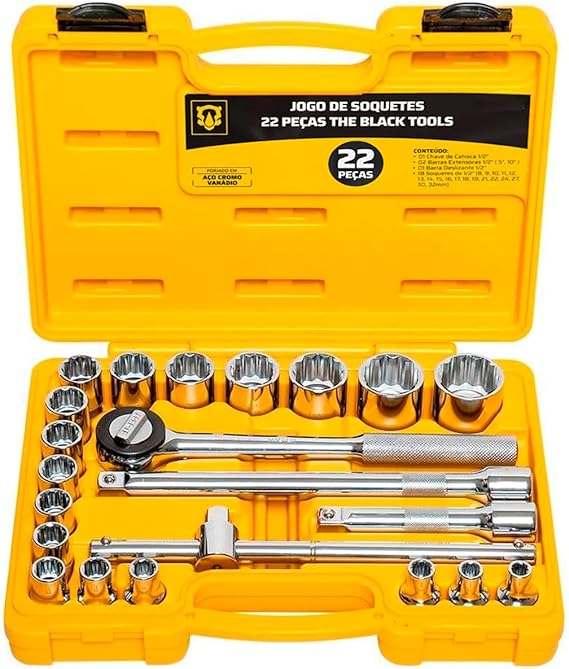 Kit de Ferramentas Manuais Chave Catraca 1/2" 8 a 32 mm 1