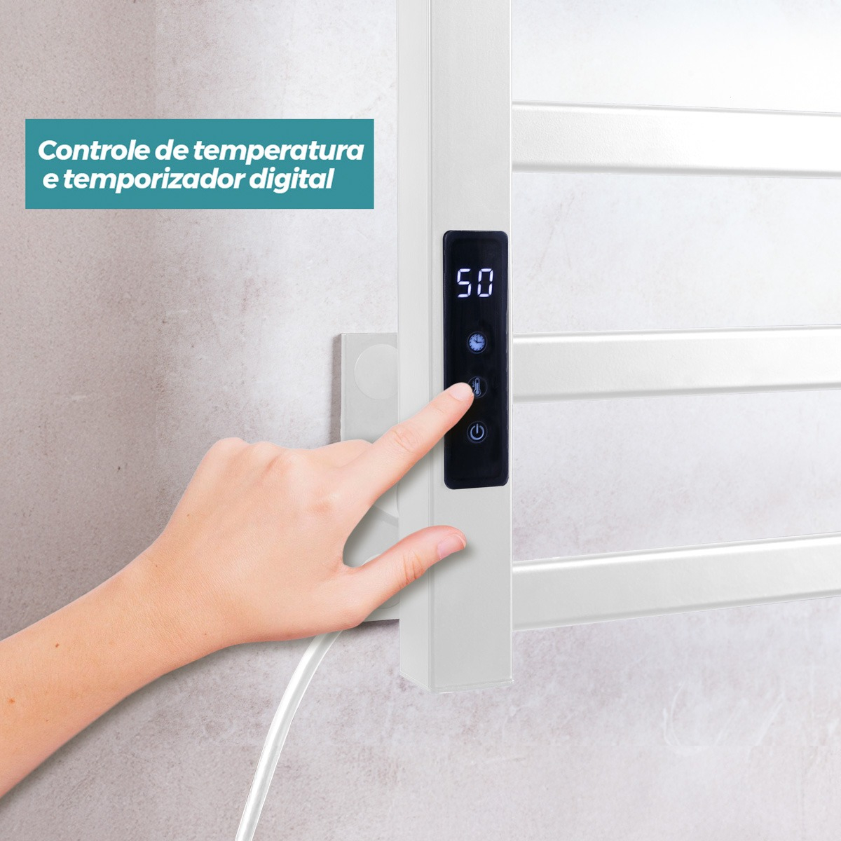 Toalheiro Elétrico Térmico Aquecido Fino Inox 3