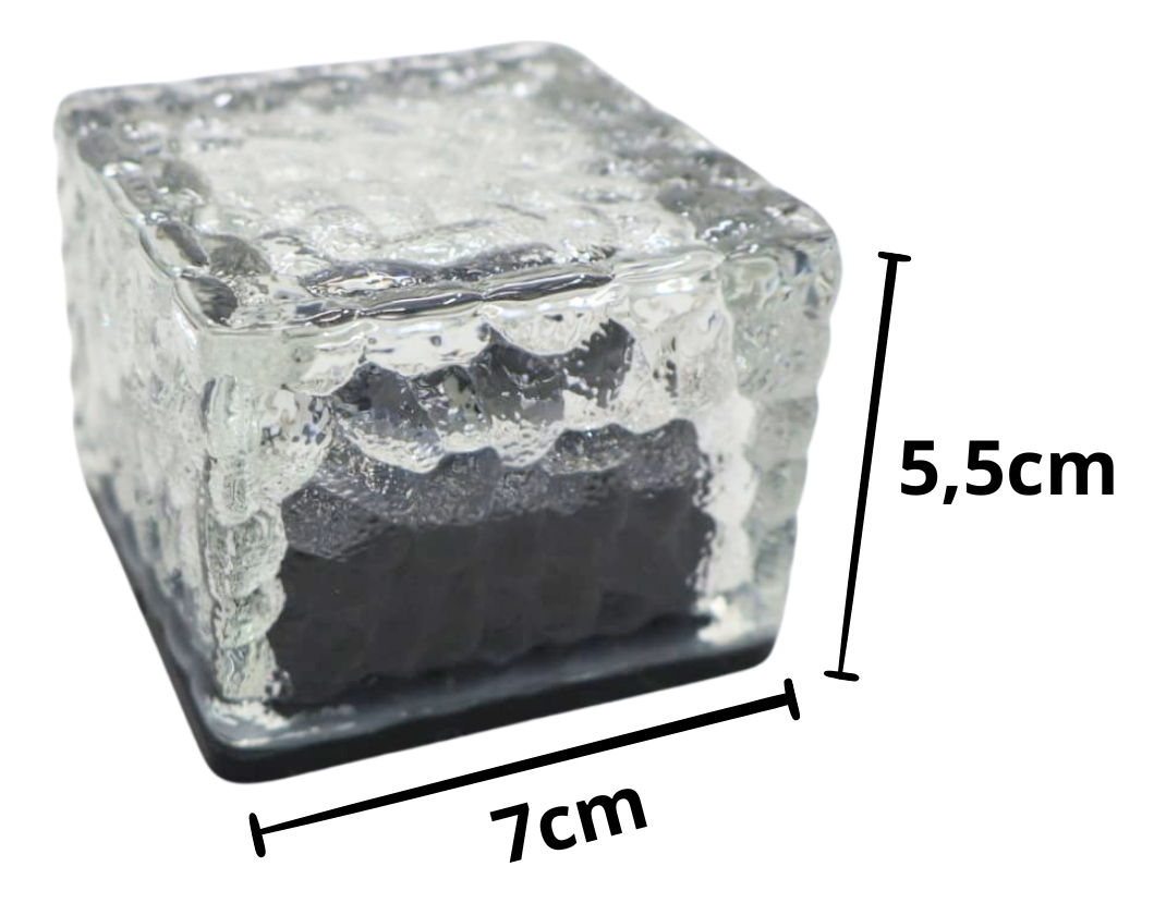 Kit 2 Luminária Solar Externa Jardim Cubo de Gelo 3