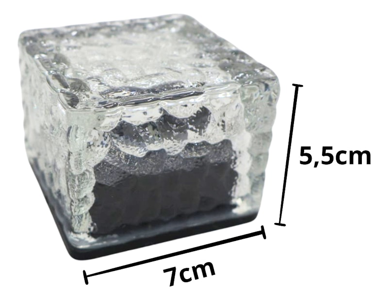 Kit 2 Luminária Solar Externa Jardim Cubo de Gelo 3