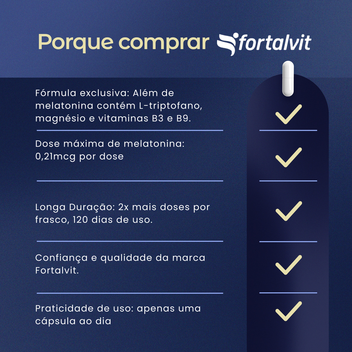 Noite.Zen Melatonina 0,21 mg, Triptofano, Magnésio, Vitaminas B3 e B9 2