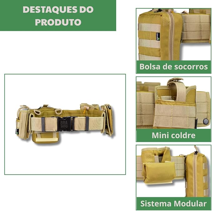 Cinto Tático de Batalha Montado com Protetor Lombar 5