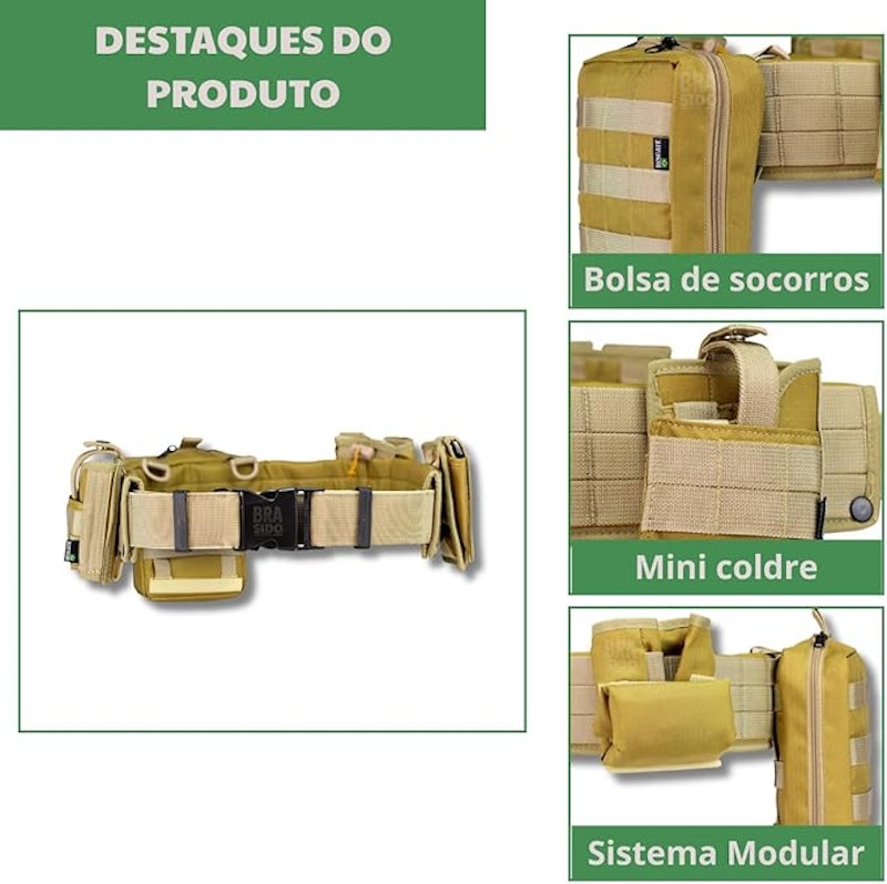 Cinto Tático de Batalha Montado com Protetor Lombar 5