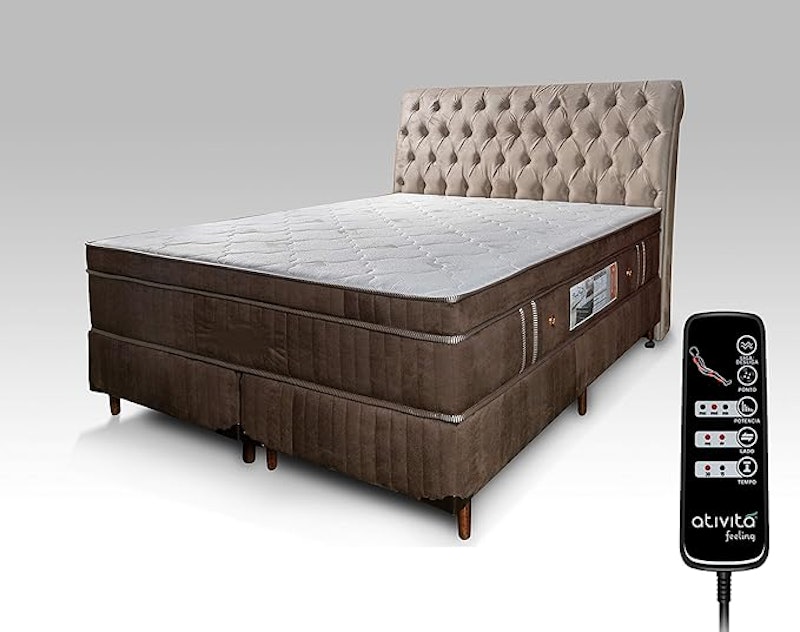 Colchão Massagem Queen + Box Bipartida + Cabeceira Allmag Colchões 1